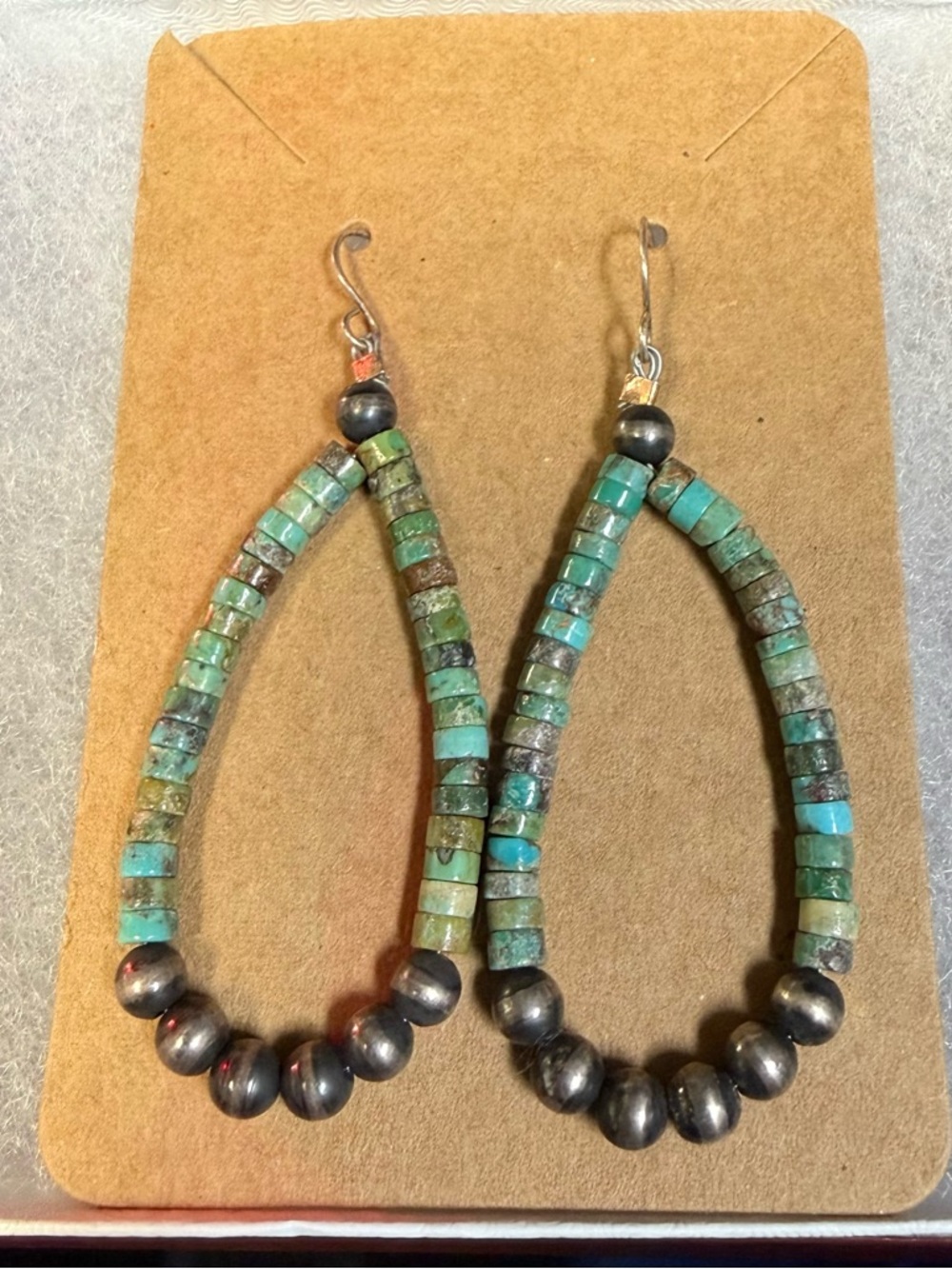 Native American handcrafted sterling silver Navajo pearls & heishi beads.